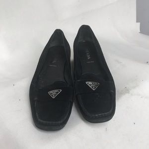 Prada Black Suede Loafers